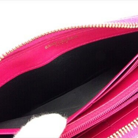 Auth Saint Laurent Long Wallet Pink leather Woman - Picture 5 of 10